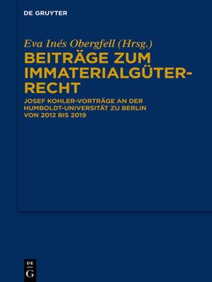 cover image of Beiträge zum Immaterialgüterrecht